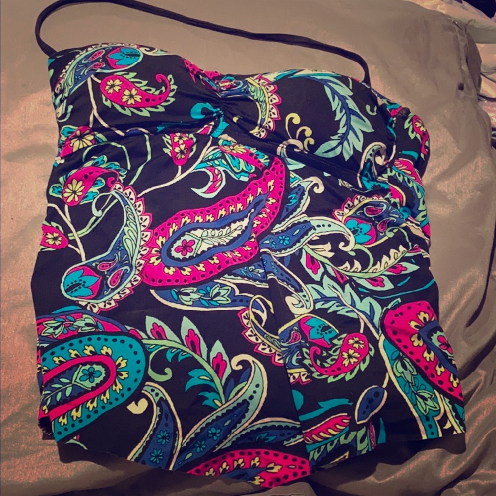 Black paisley tankini top